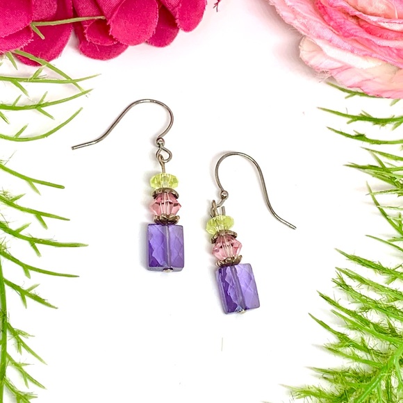 Vintage Jewelry - VINTAGE⚜️Austrian Crystal Euro Hoop Earrings